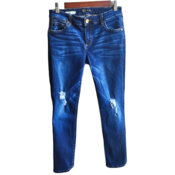 Kut from the Kloth Reese Ankle Straight Leg Distressed Denim Jeans Size 2 - Picture 10 of 10